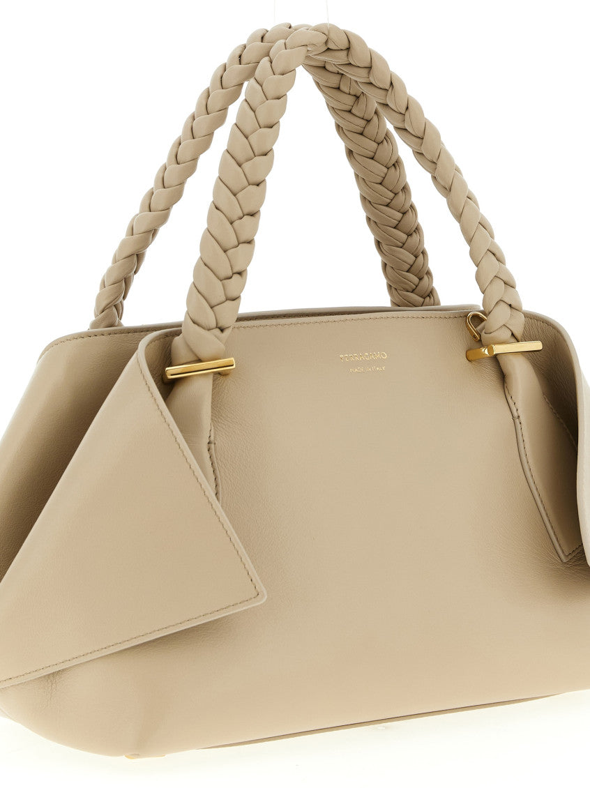 Beige Logo Medium Satchel 3