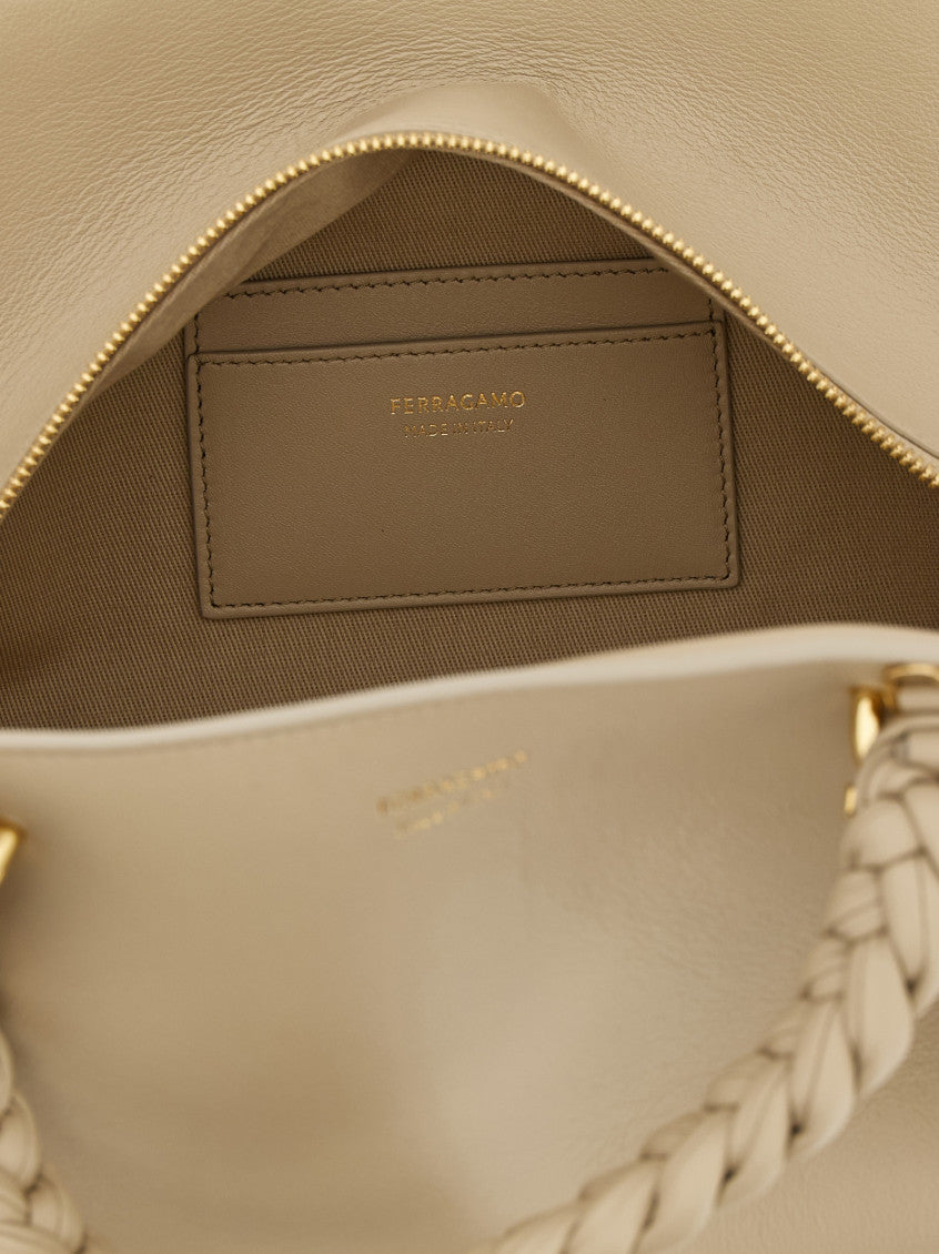 Beige Logo Medium Satchel 4