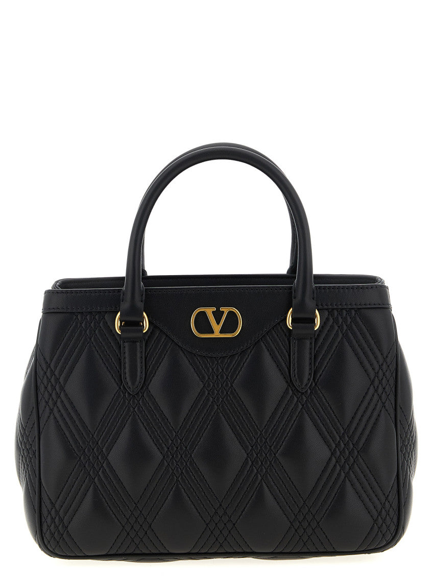 Black Quilted 67 Satchel 1
