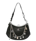 Black Charm Frame Small Shoulder Bag 1