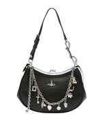 Black Charm Frame Small Shoulder Bag 1