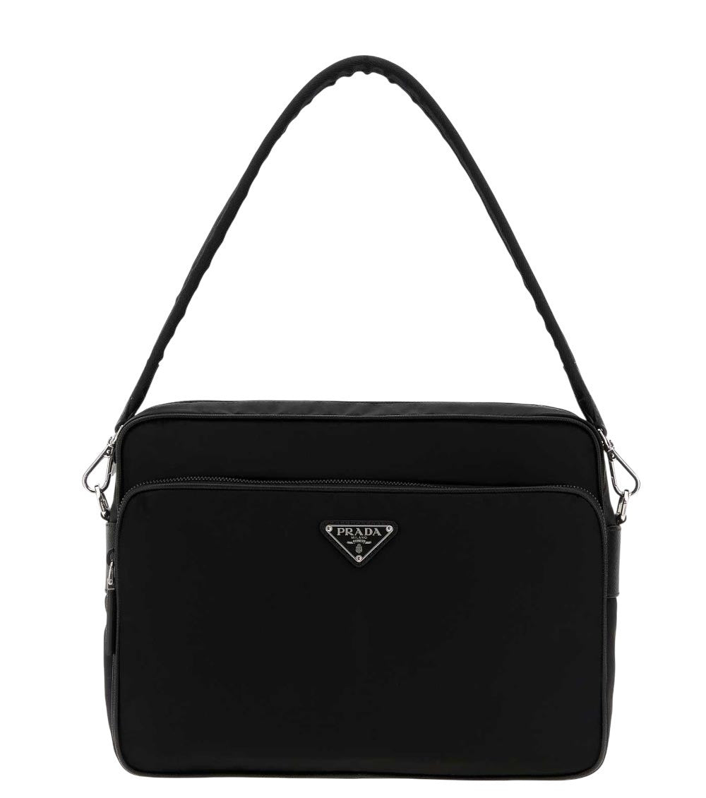 Black Logo Large Messenger Bag 1