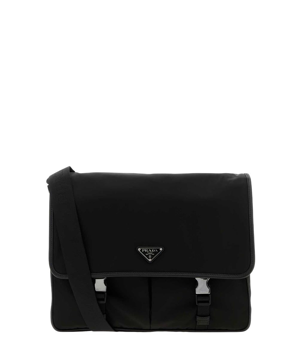 Black Logo Large Messenger Bag 1