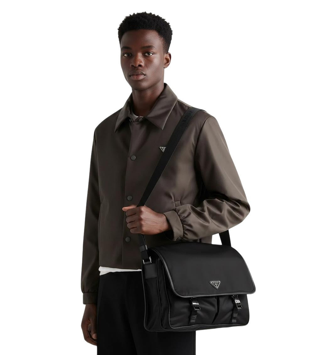 Black Logo Large Messenger Bag 5