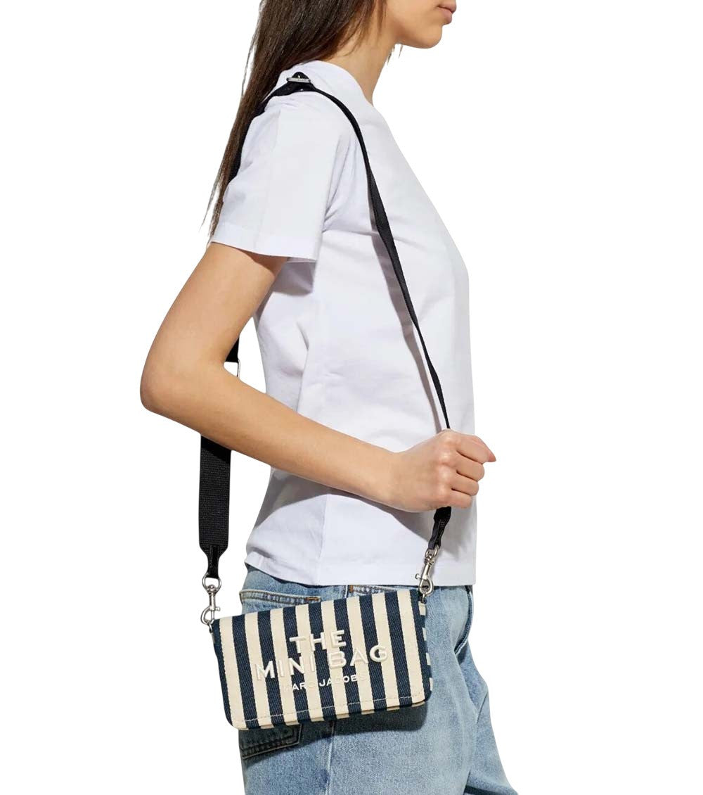 Blue/White Striped Crossbody Bag 4