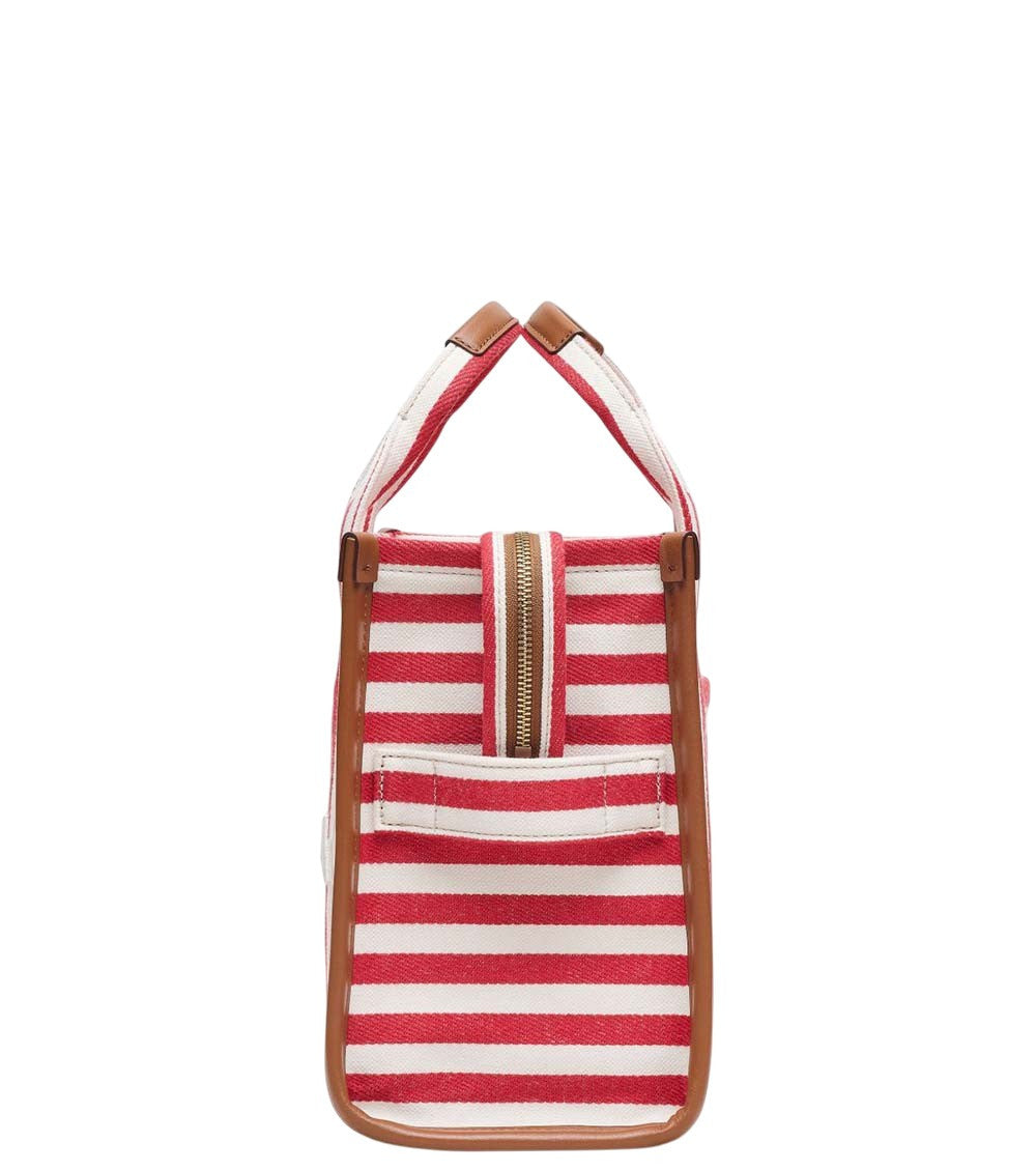 Red The Stripe Top Zip Medium Tote 3