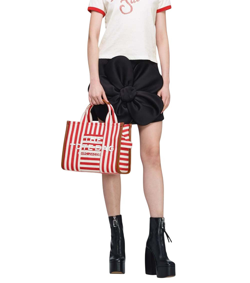Red The Stripe Top Zip Medium Tote 5