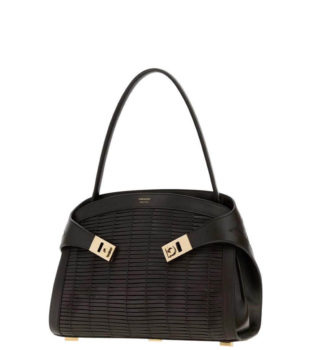 Dark Brown Hug Medium Shoulder Bag 2