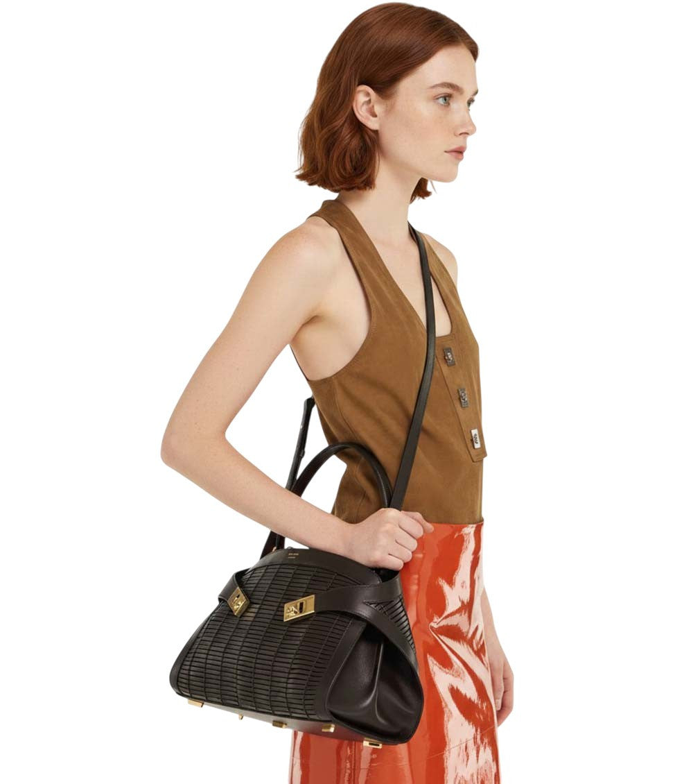 Dark Brown Hug Medium Shoulder Bag 5