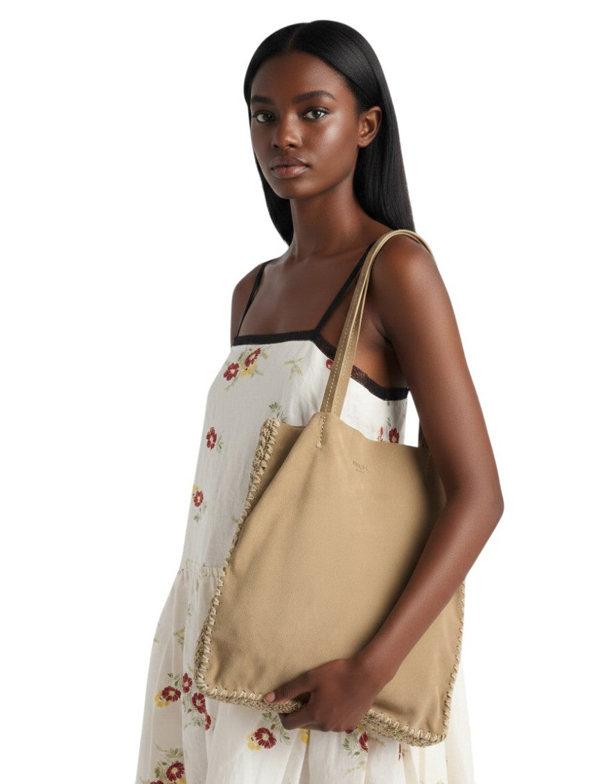 Beige Logo Large Tote 5