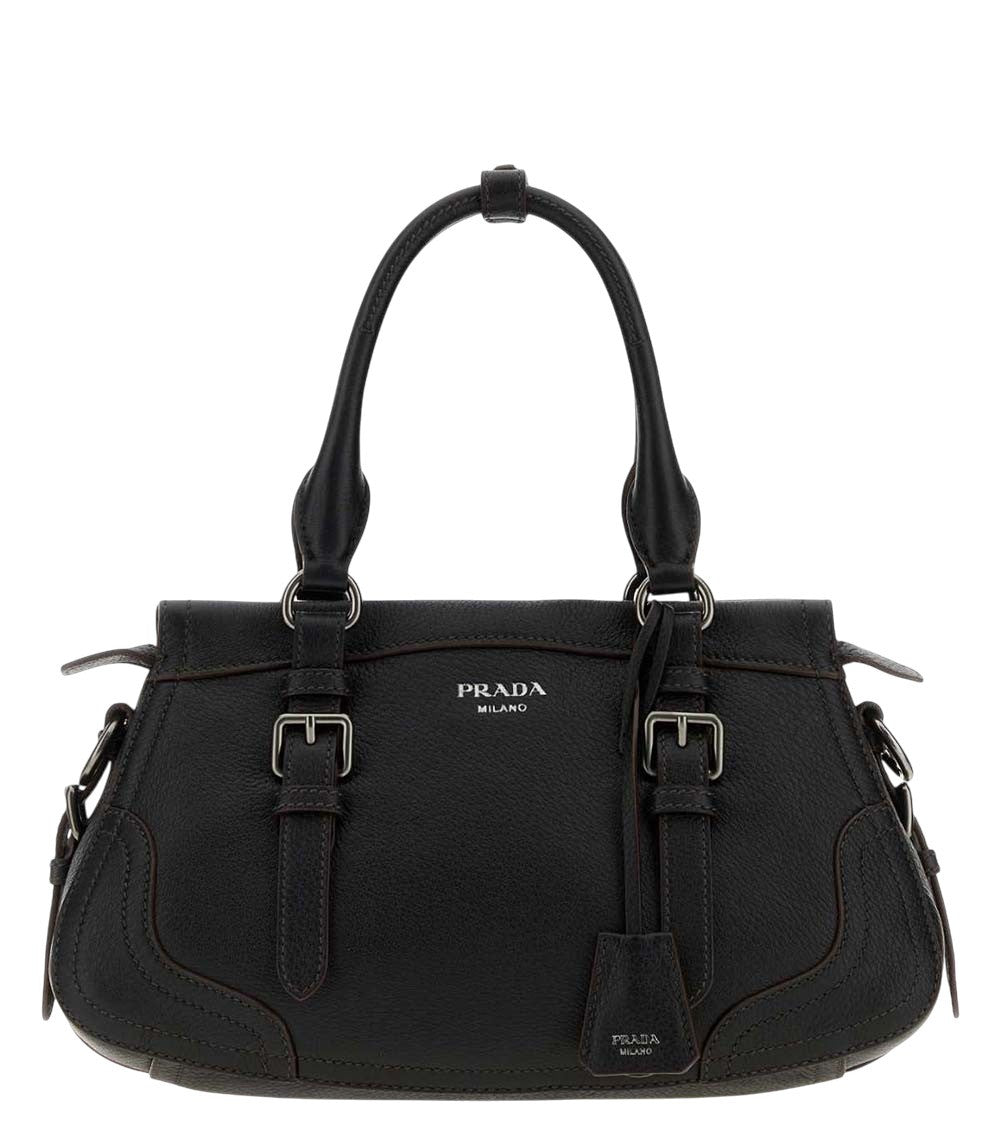 Black Logo Top Zip Large Tote 1