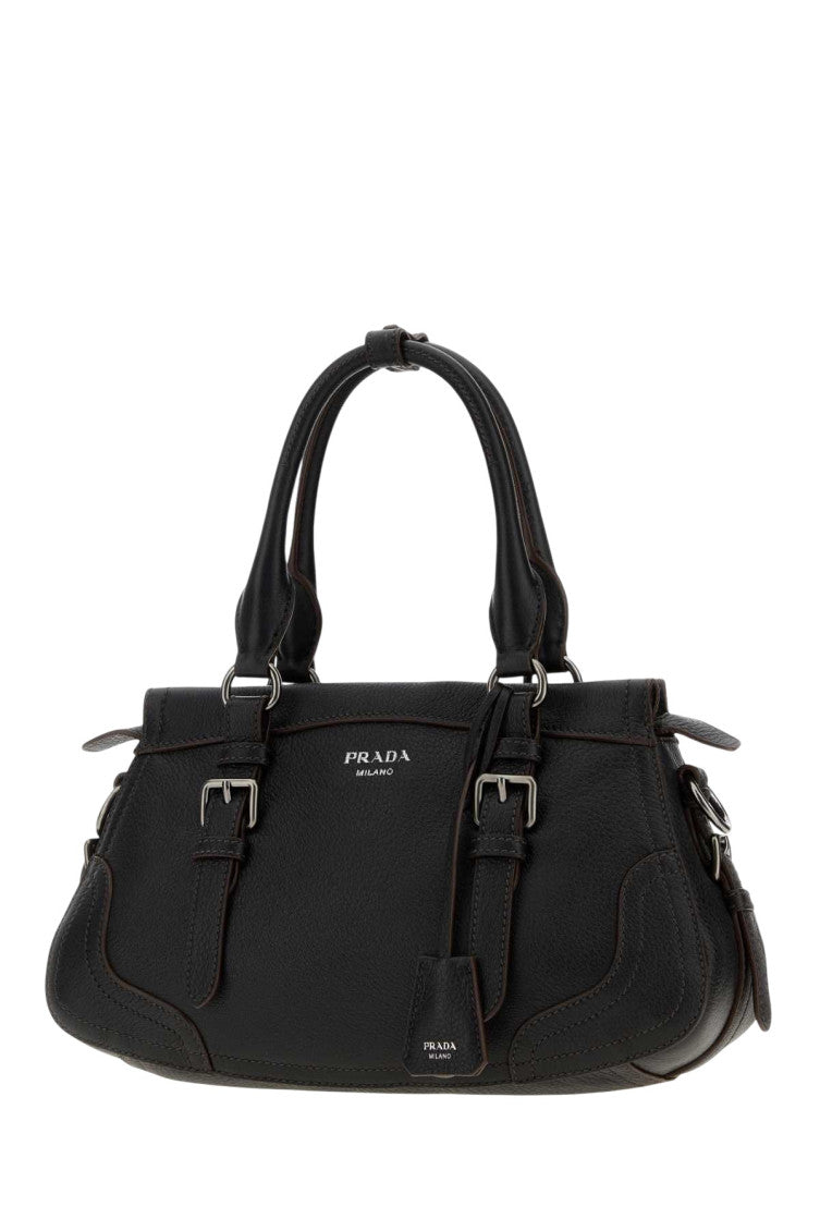 Black Logo Top Zip Large Tote 2
