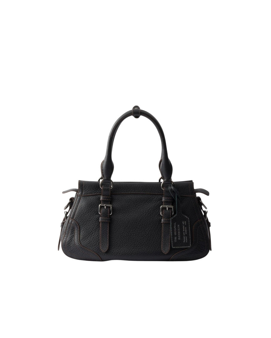 Black Logo Top Zip Large Tote 3