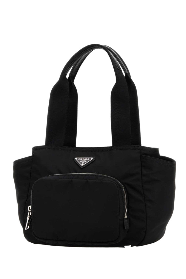 Black Logo Top Zip Small Tote 2