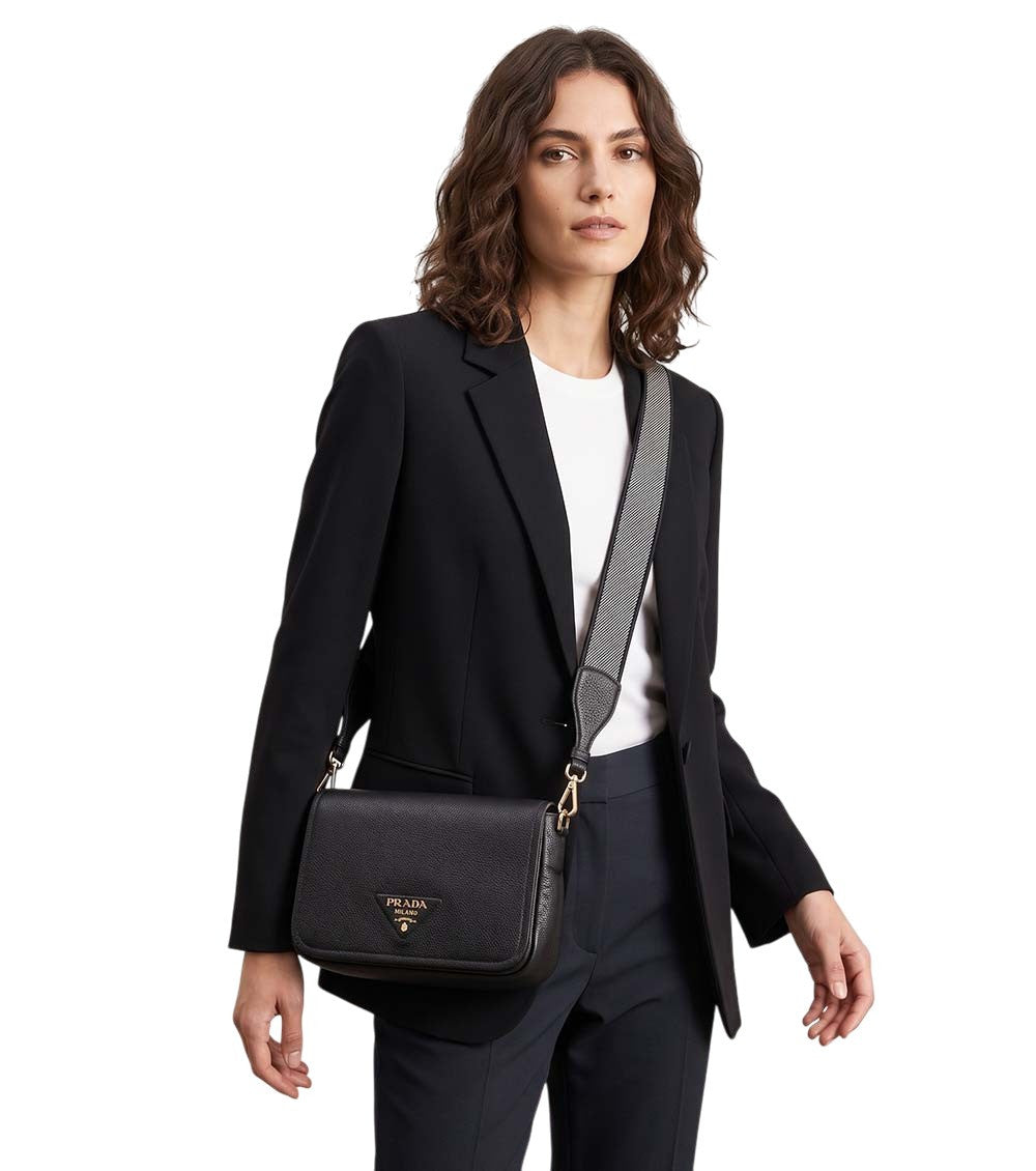 Black Logo Small Shoulder Bag 5