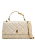 White Dual Quilted Large Shoulder Bag 1
