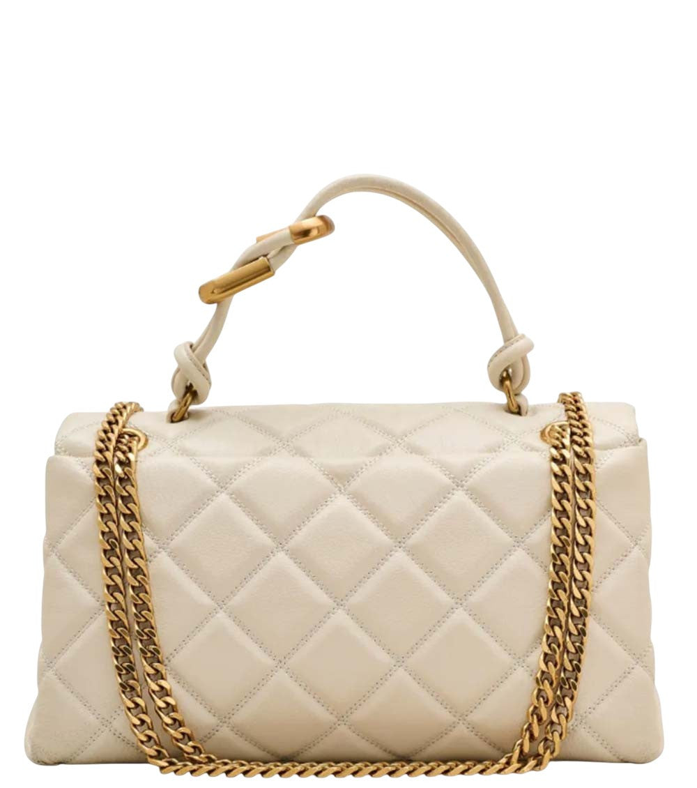 White Dual Quilted Large Shoulder Bag 2
