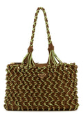 Brown Macrame Top Zip Tote 1