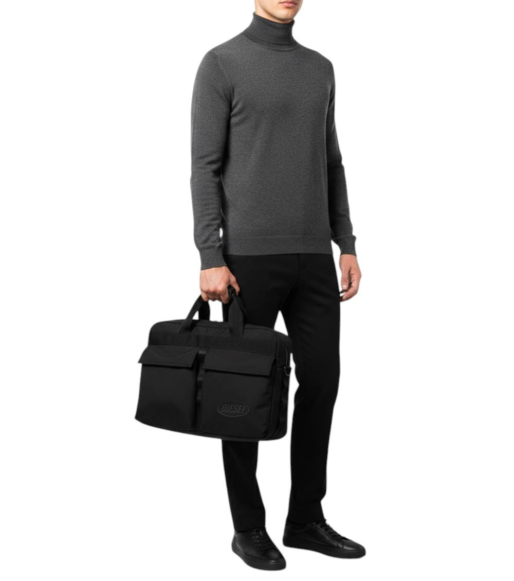 Black Logo Large Briefcase Bag 6