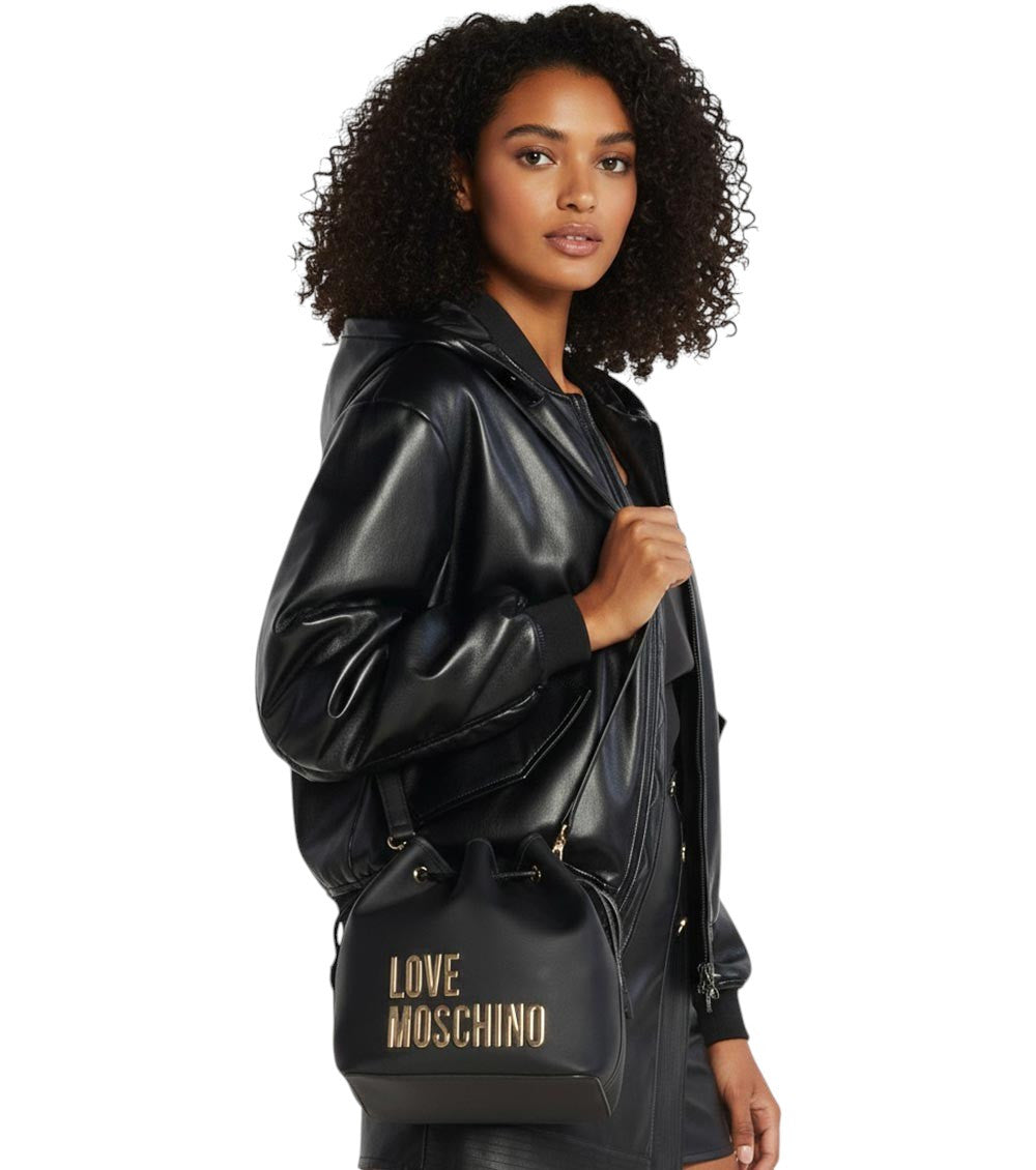 Black Logo Mini Bucket Bag 4