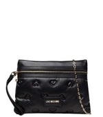Black Embossed Hearts Medium Crossbody Bag 1