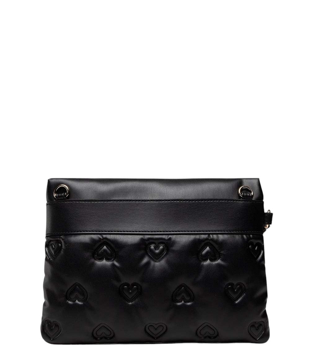 Black Embossed Hearts Medium Crossbody Bag 2