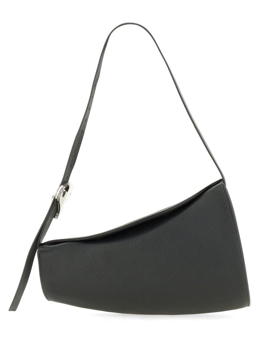 Black Textured Large Shoulder Bag 1