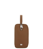 Brown Padlock Medium Clutch 1