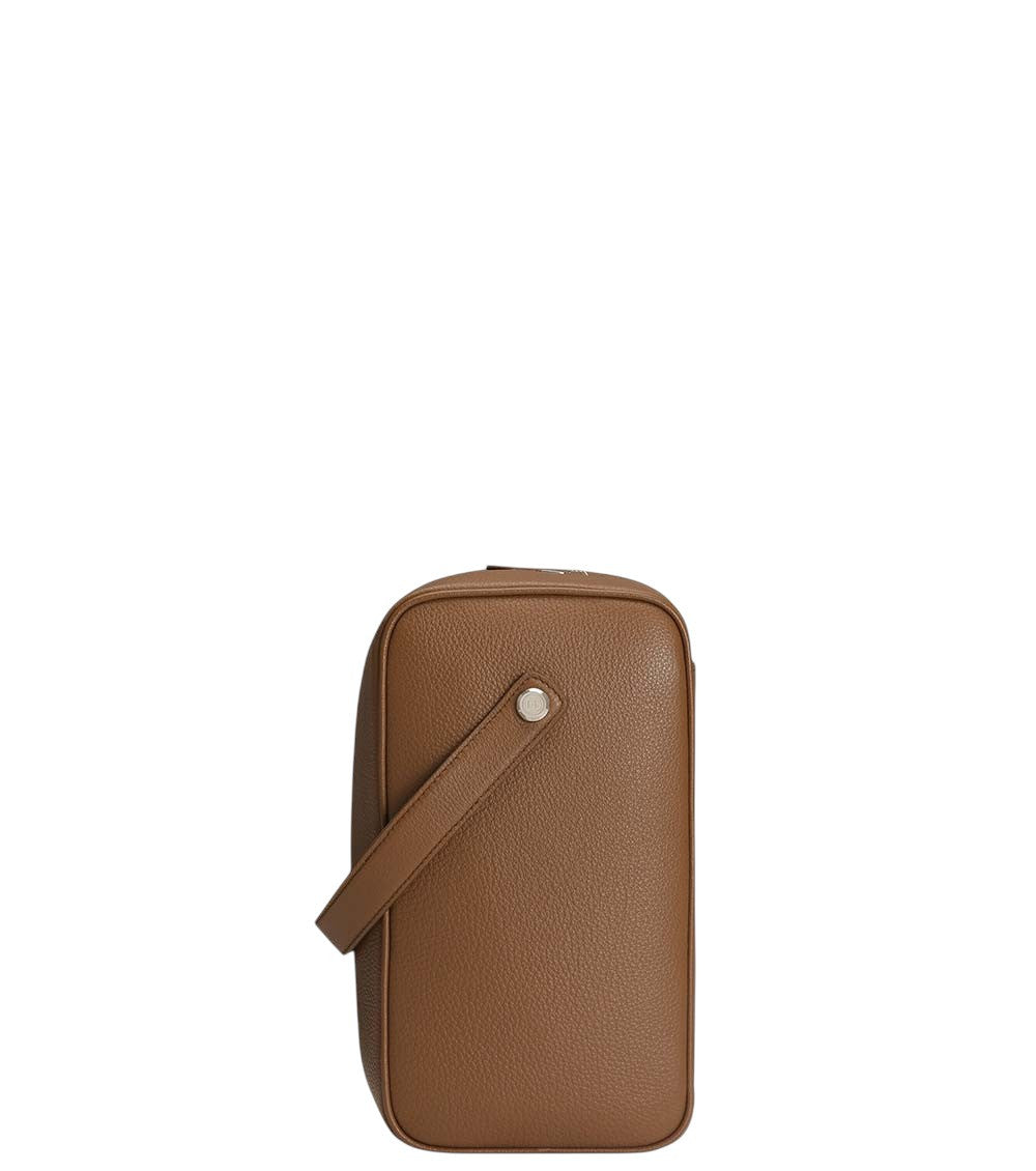 Brown Padlock Medium Clutch 3