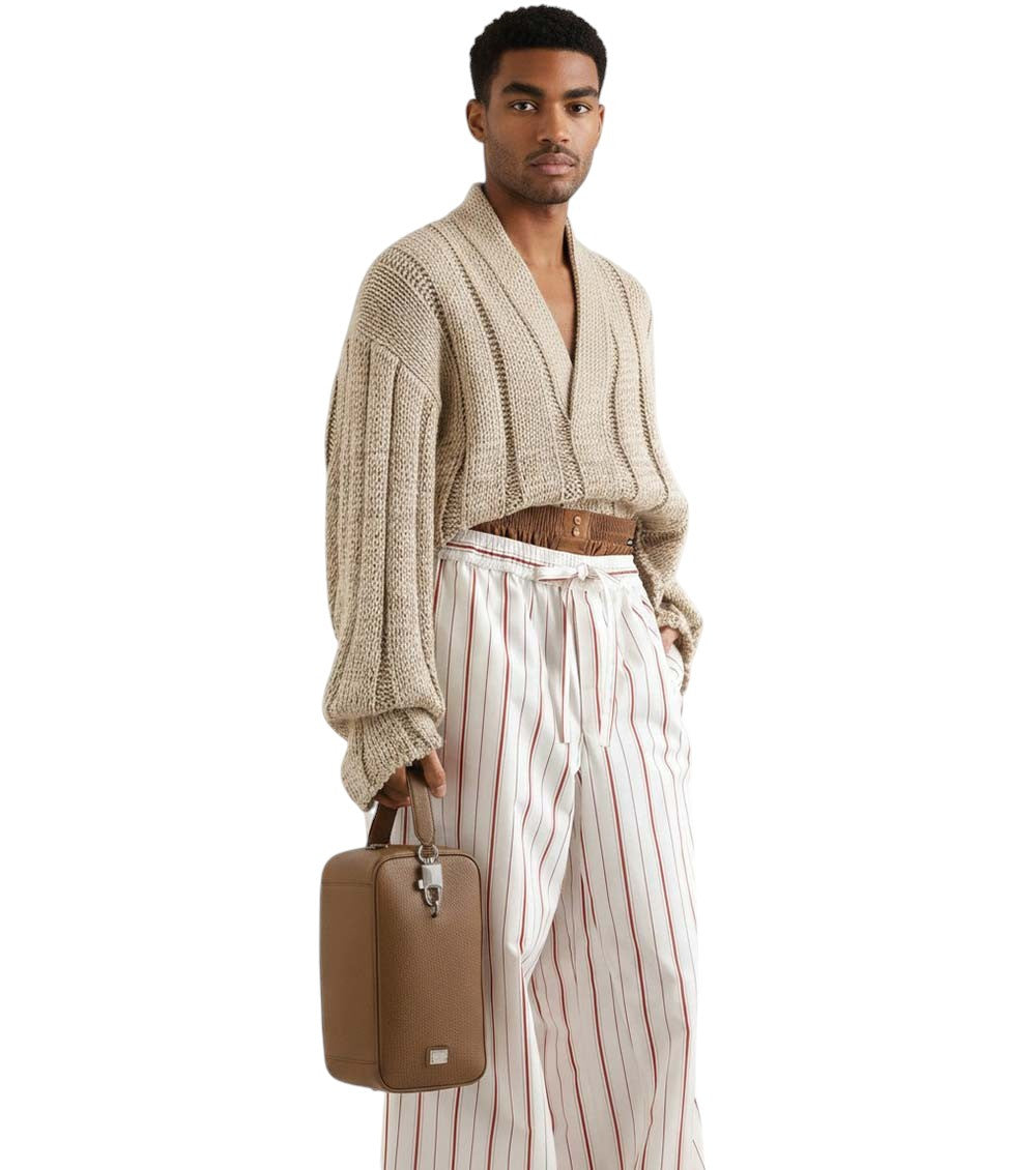 Brown Padlock Medium Clutch 5