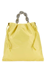Yellow metallic top-handle tote bag 1
