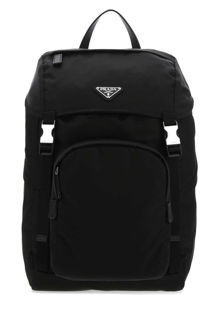 Black triangle-logo backpack 1