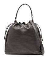 Dark Brown logo-debossed bucket bag 1