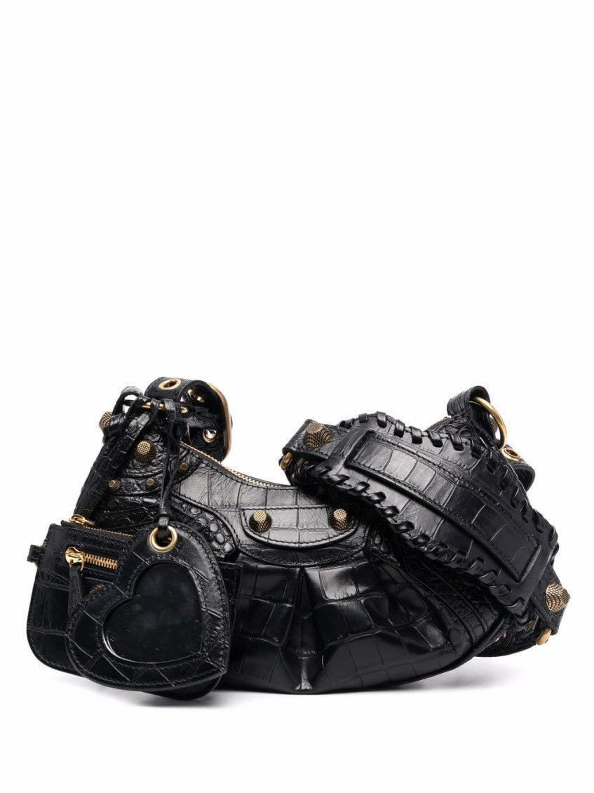 Black Le Cagole XS Leather Shoulder Bag 1