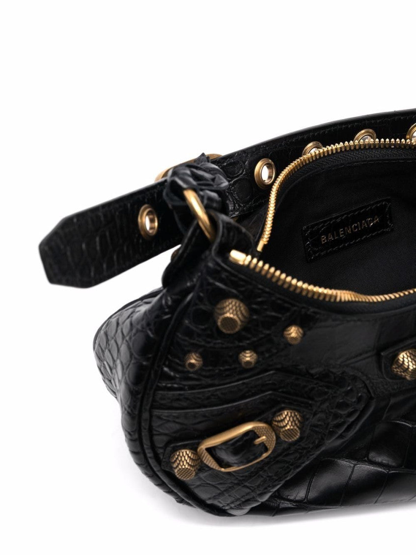 Black Le Cagole XS Leather Shoulder Bag 4