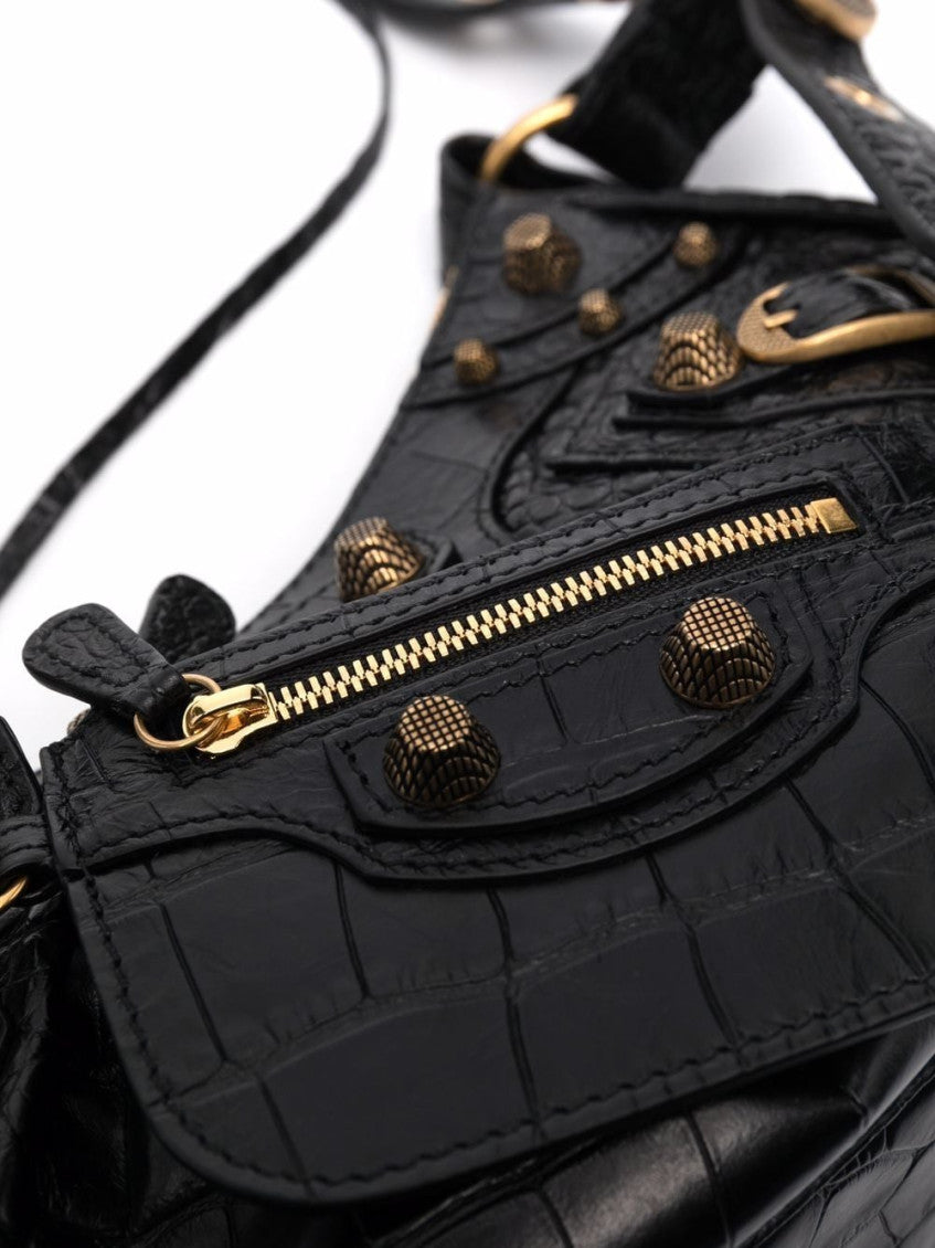 Black Le Cagole XS Leather Shoulder Bag 5