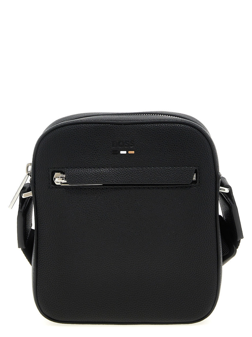Black logo-debossed Crossbody Bag 1
