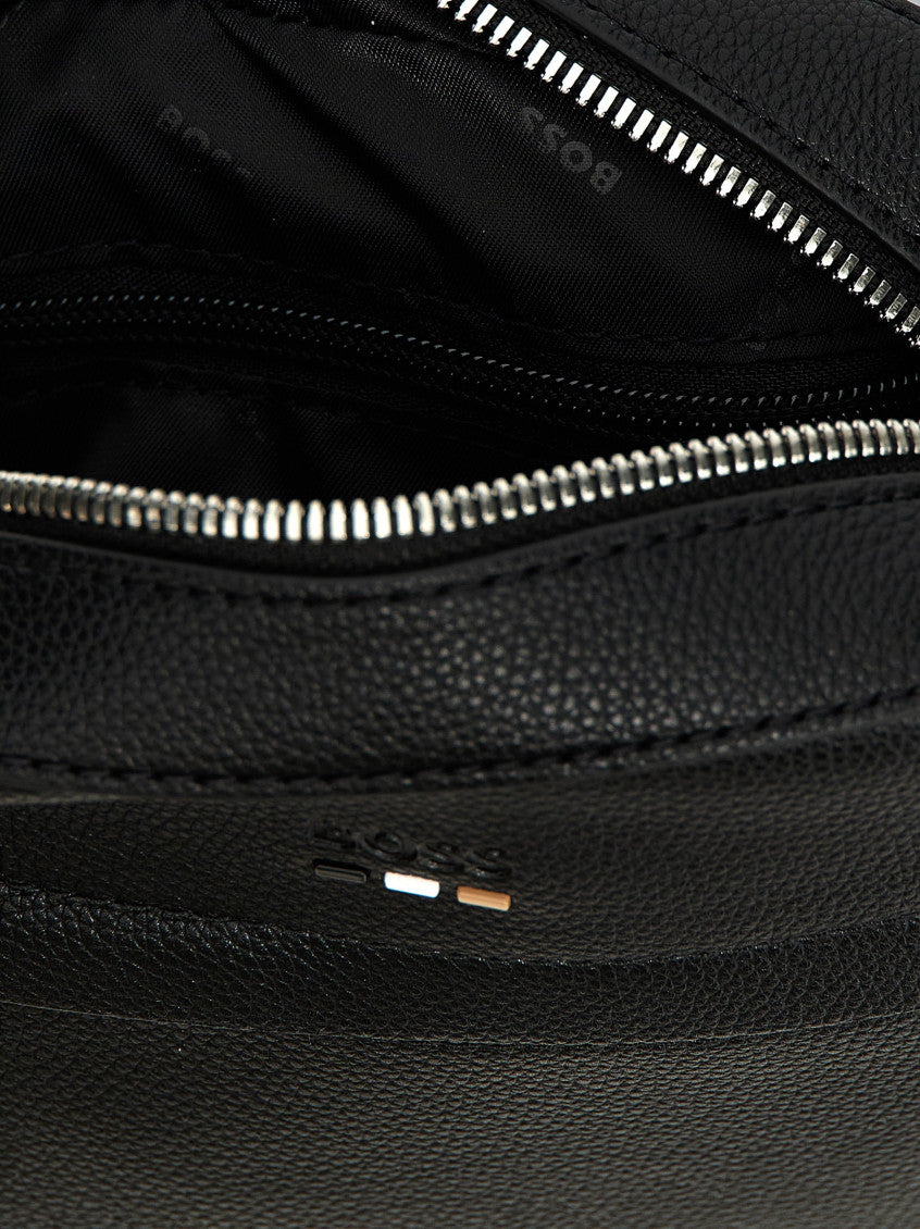 Black logo-debossed Crossbody Bag 4