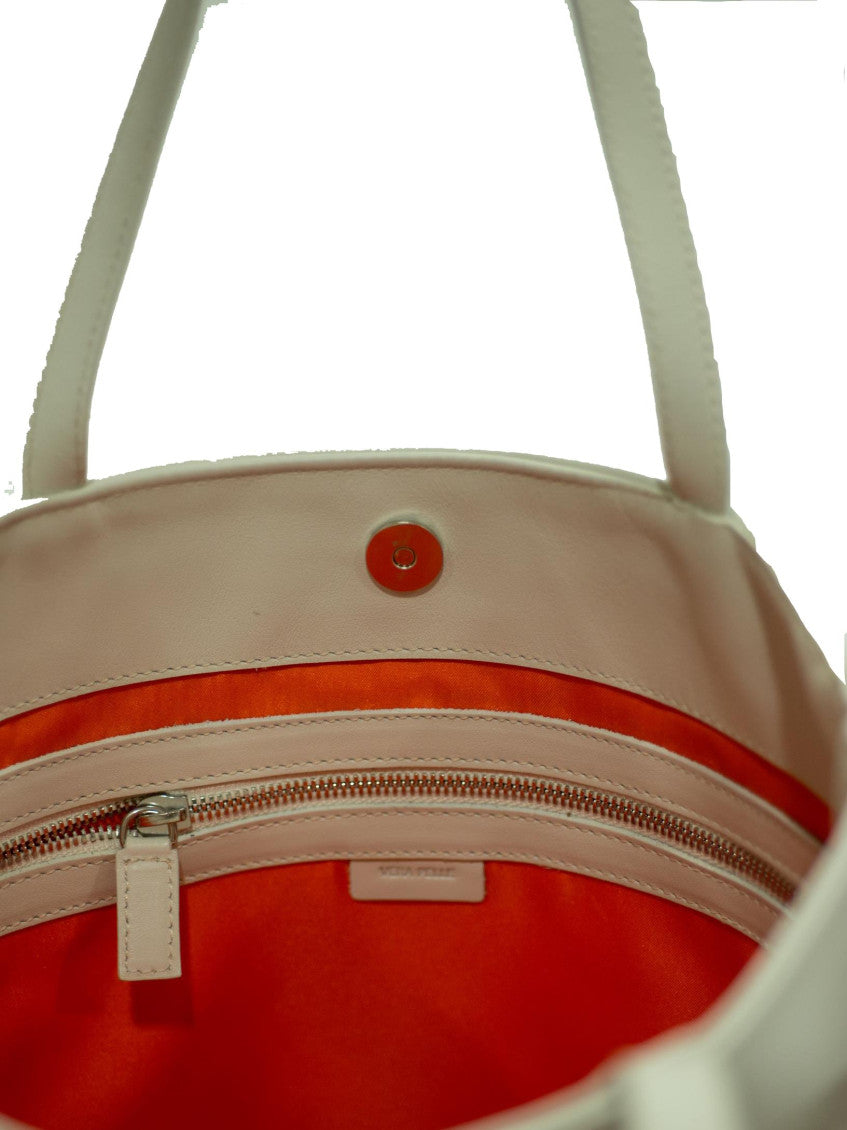 Ivory Leather Tote 4