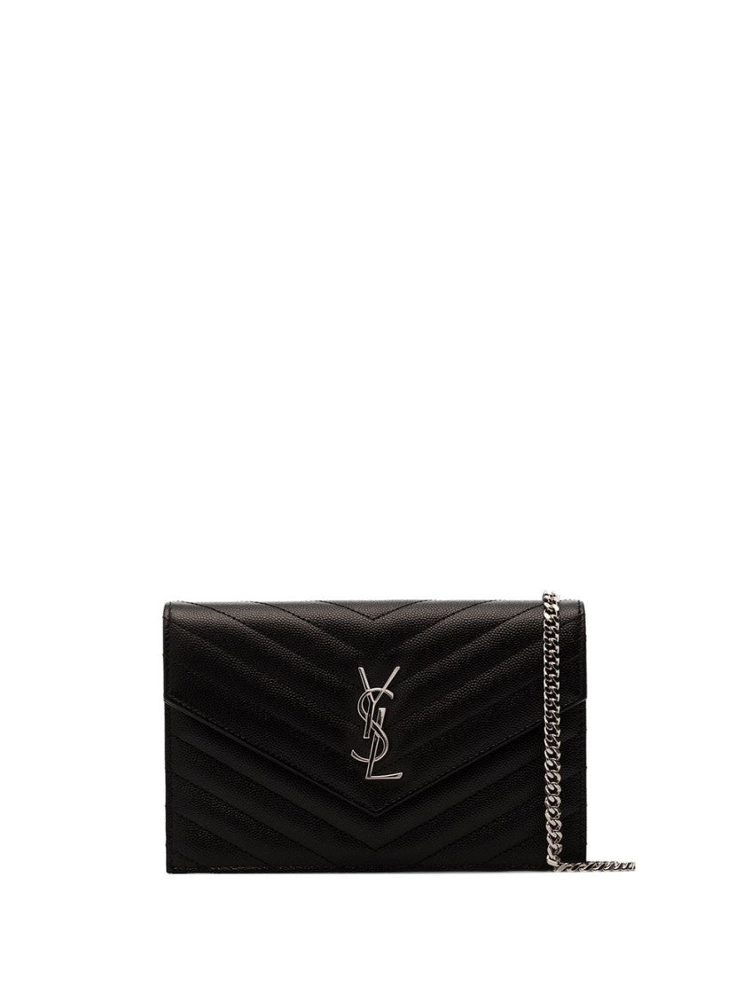 Black Monogram leather wallet on chain 1