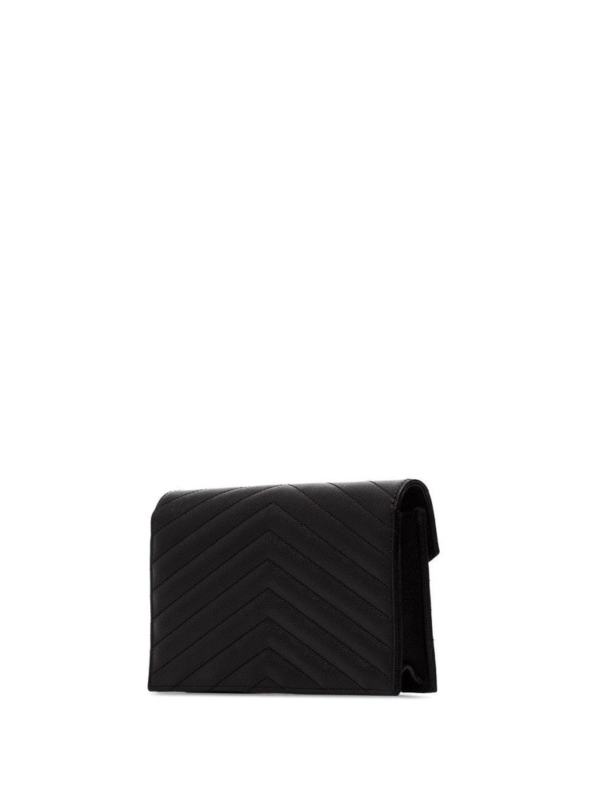 Black Monogram leather wallet on chain 3