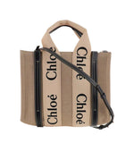 Beige SMALL WOODY TOTE BAG 1