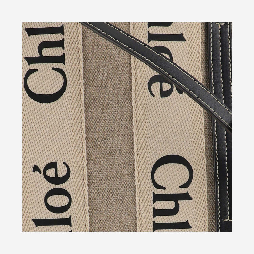 Beige SMALL WOODY TOTE BAG 4