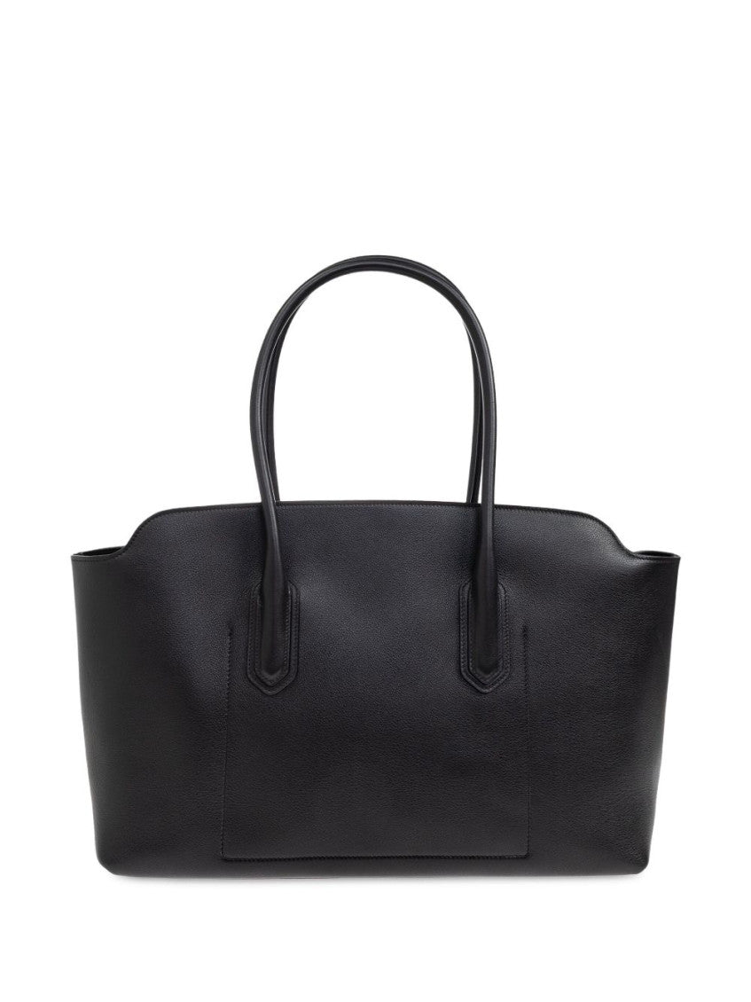Black Logo Top Zip Large Tote 2