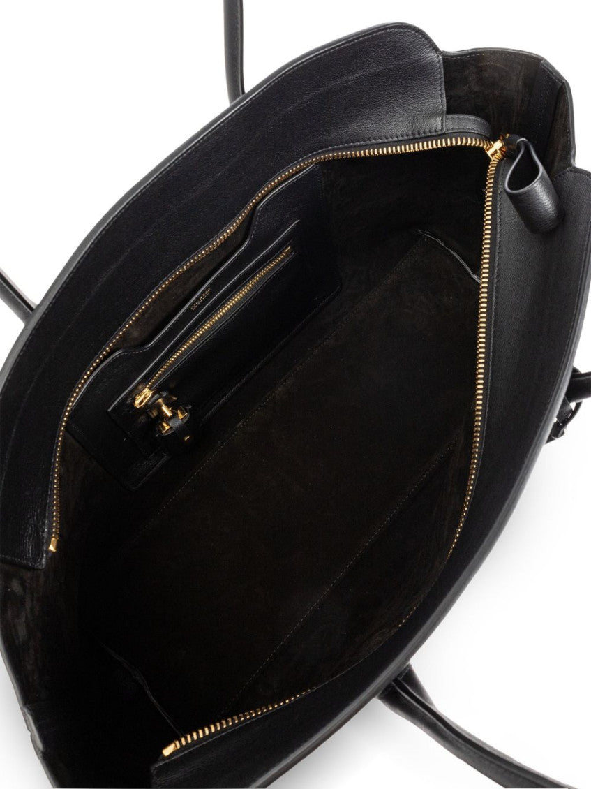 Black Logo Top Zip Large Tote 5