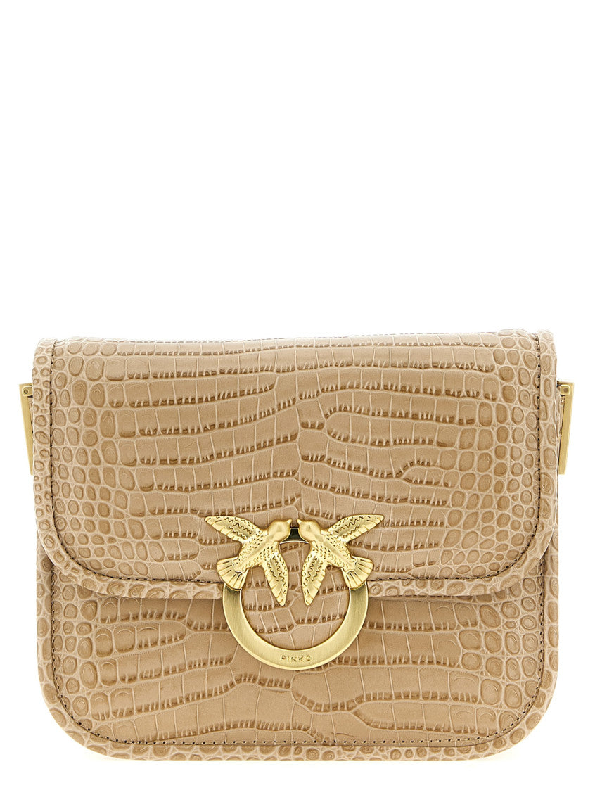 Beige 'Love Box' Mini Shoulder Bag 1