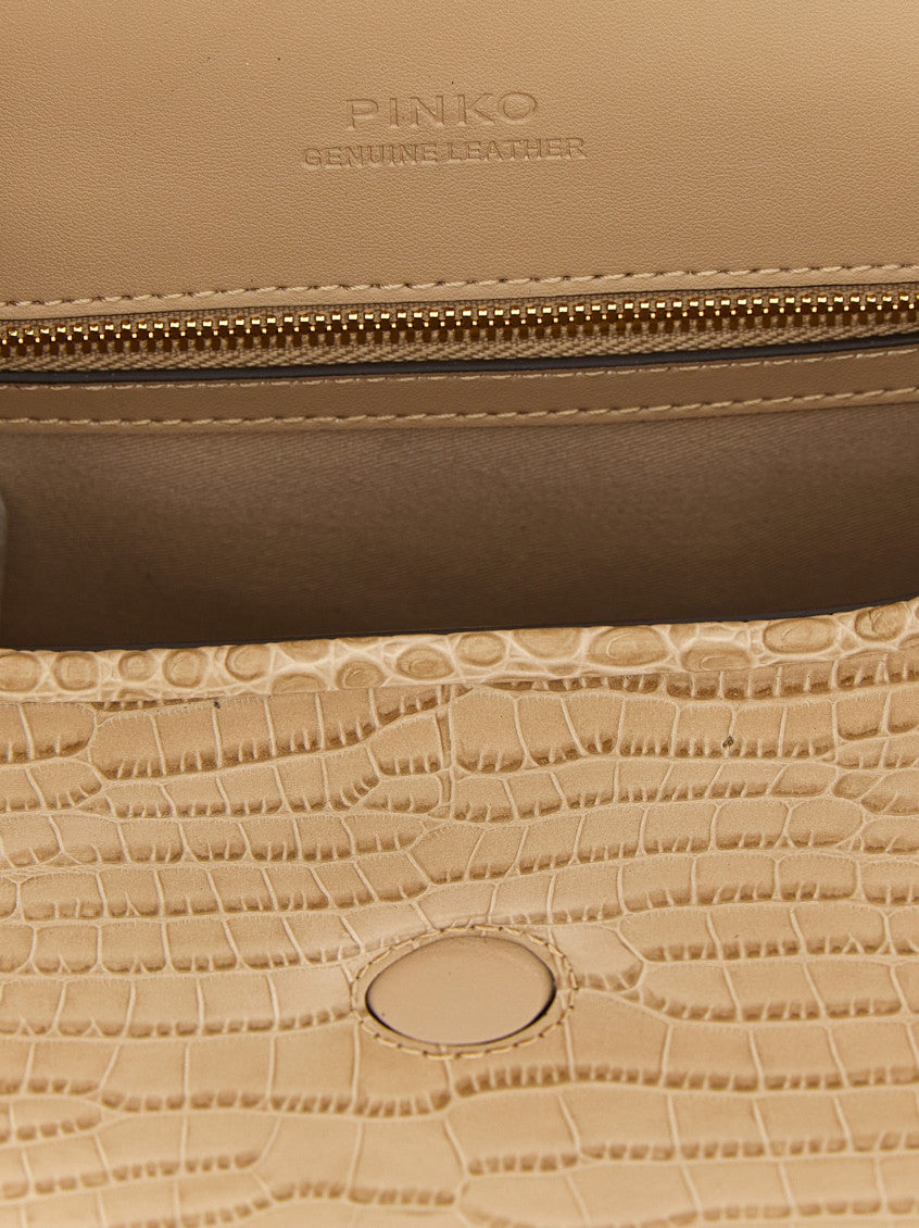 Beige 'Love Box' Mini Shoulder Bag 4