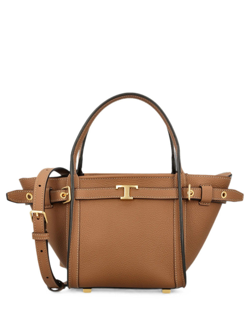 Brown T Signature Top Zip Mini Tote 1
