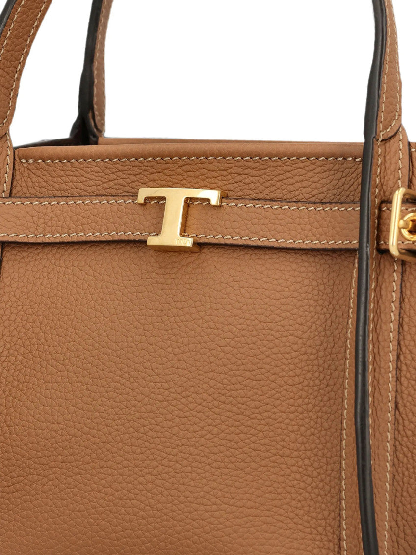 Brown T Signature Top Zip Mini Tote 4