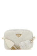 White shearling crossbody bag 1